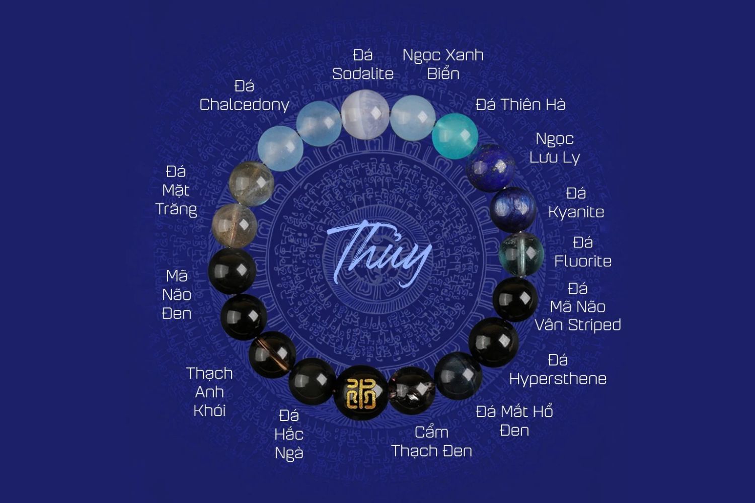 Vòng tay ngũ hành tương sinh cho mệnh Thuỷ