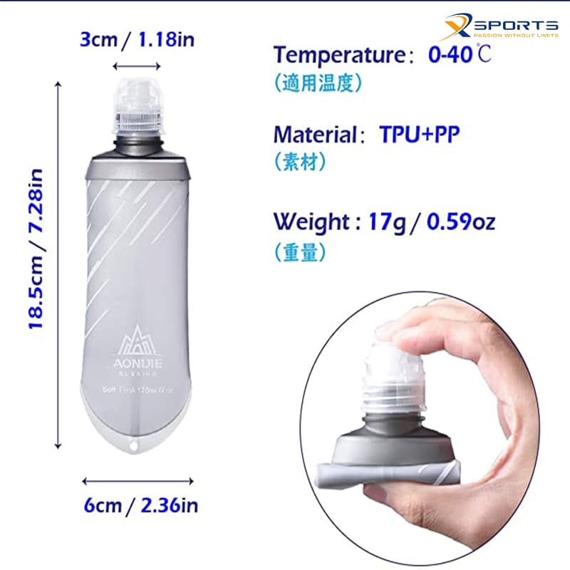 Bình nước Azarxis 170ml giữ nhiệt mềm cầm tay