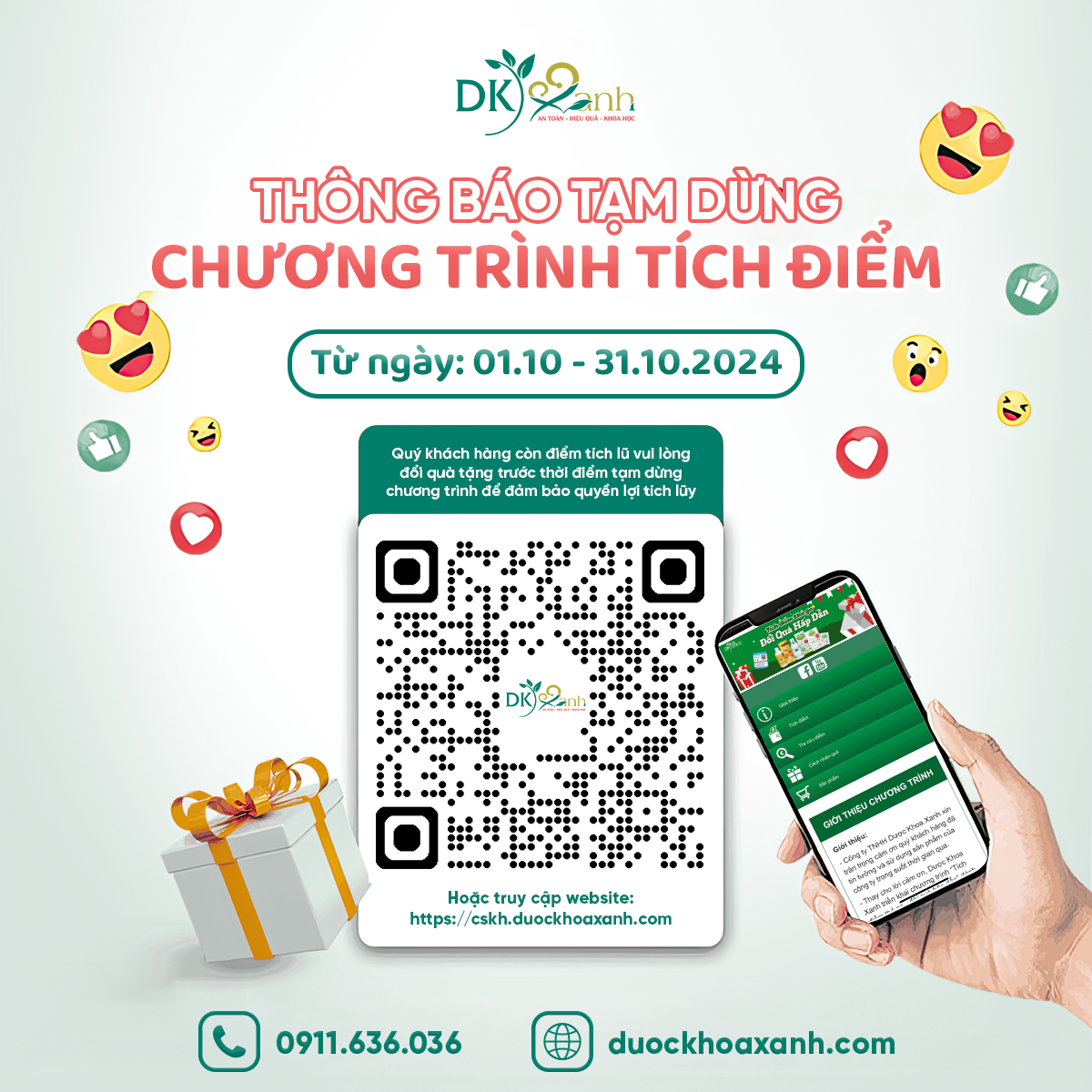 Thông báo tạm dừng chương trình tích điểm