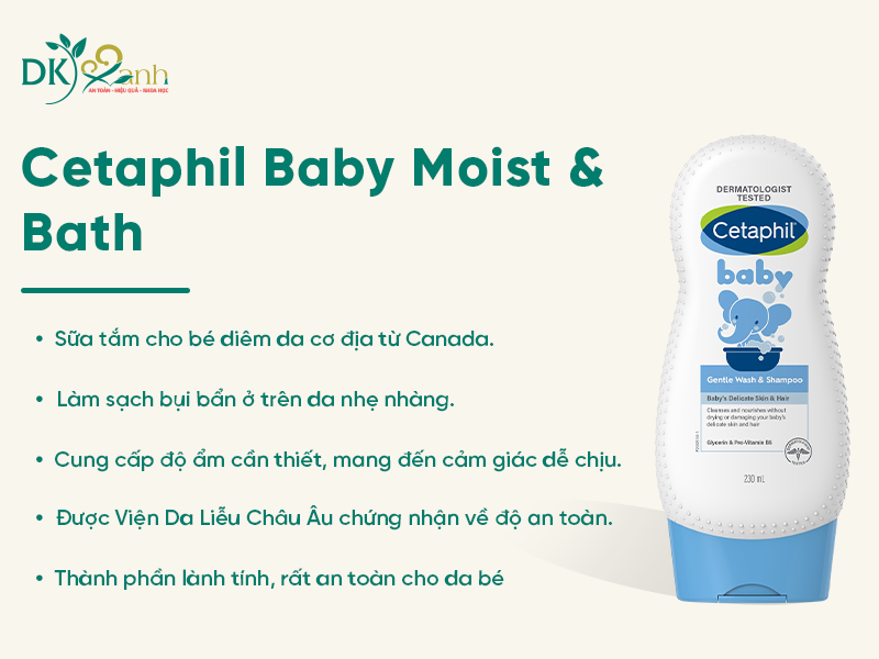 Sữa tắm CETAPHIL BABY MOIST BATH & WASH