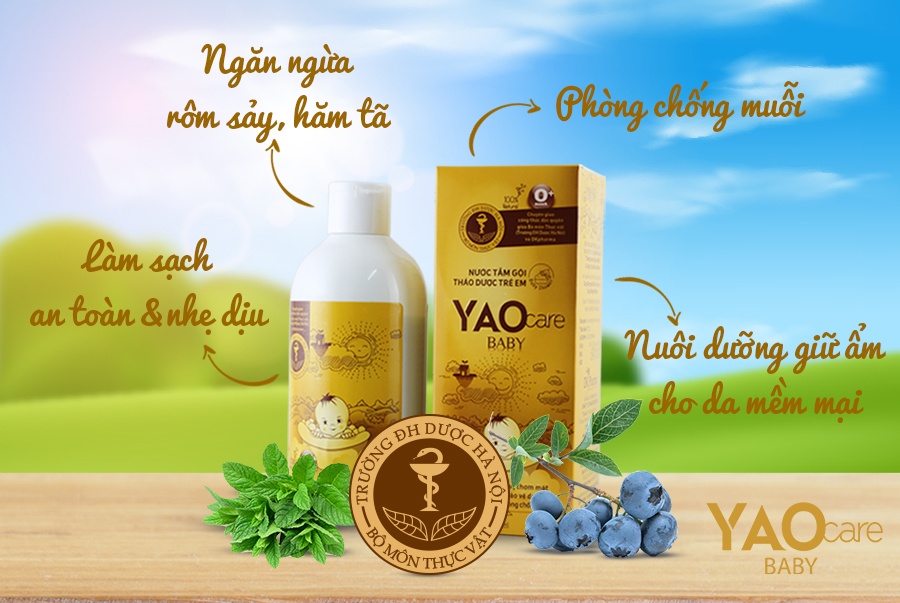 Nước tắm gội thảo dược yaocare baby