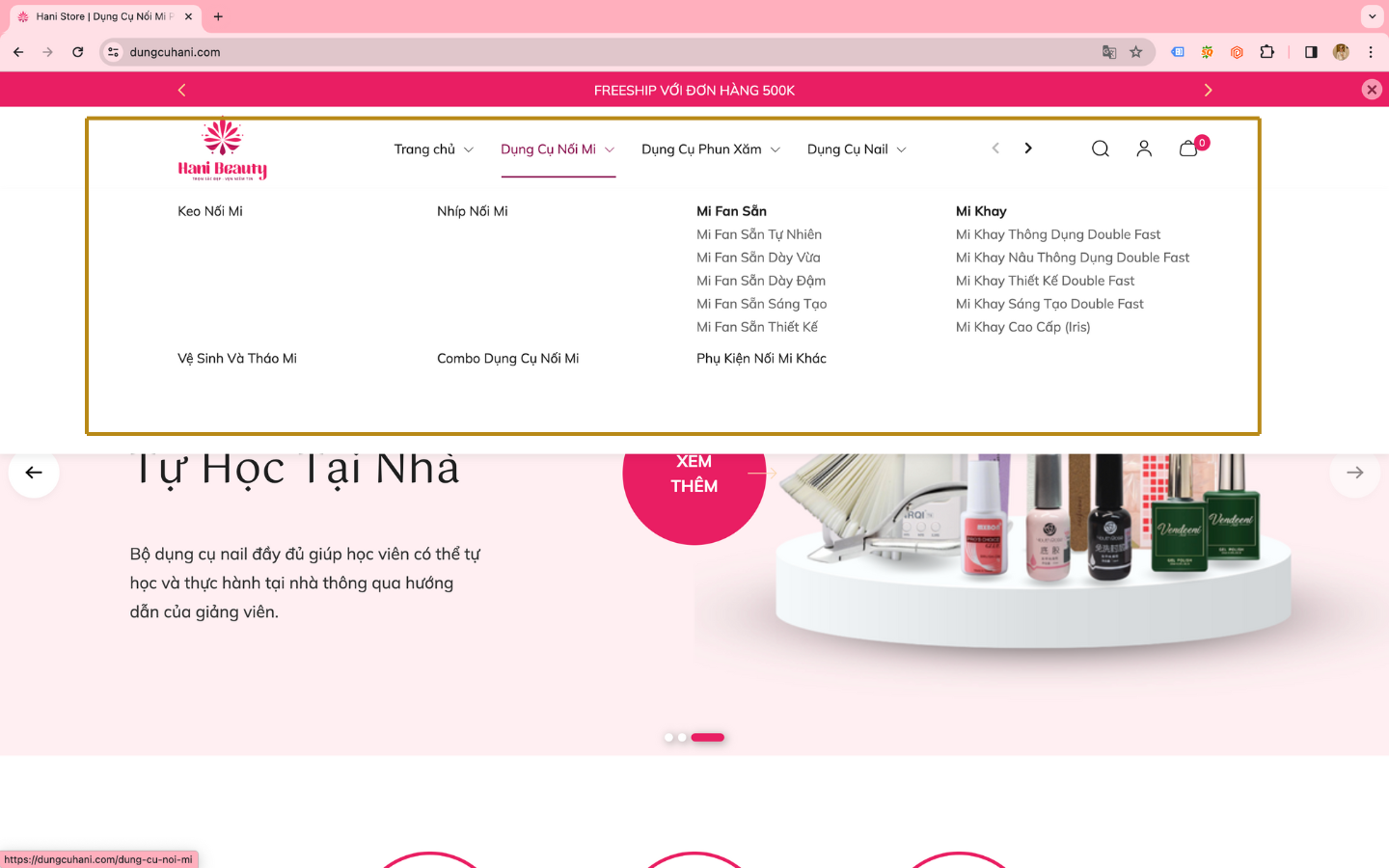 Hướng Dẫn Mua Hàng Trên Website dungcuhani.com Bước 1