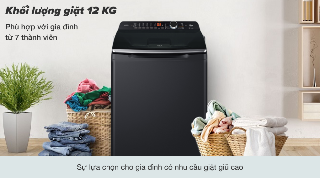 Máy giặt Aqua 12 Kg AQW-FR120HT BK