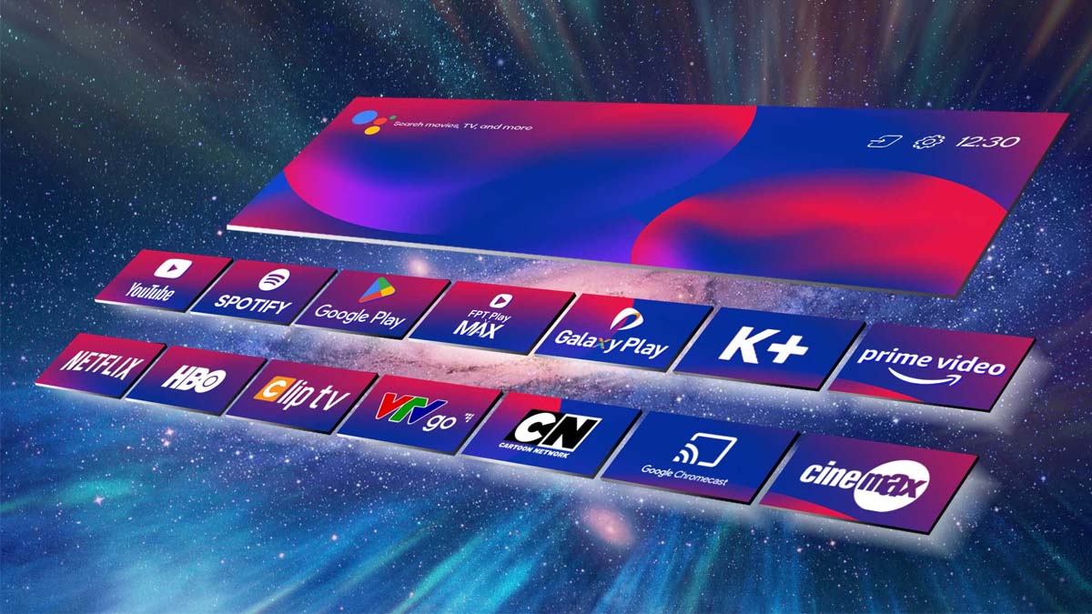 Hệ điều hành Android TV 11 với hơn 7000+ ứng dụng phong phú