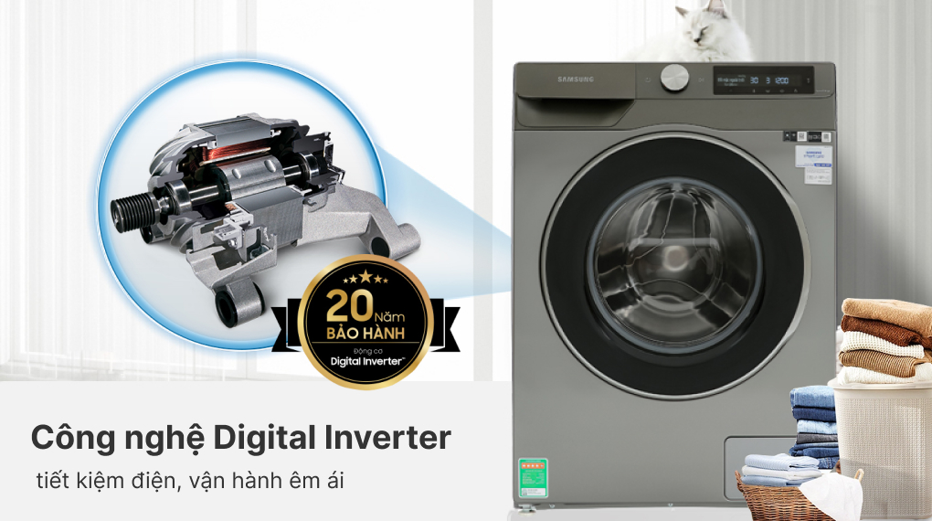 Máy giặt Samsung Inverter 9 Kg WW90T634DLN/SV