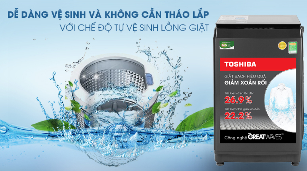 Máy Giặt Toshiba Inverter 9 Kg AW-DK1000FV (KK)