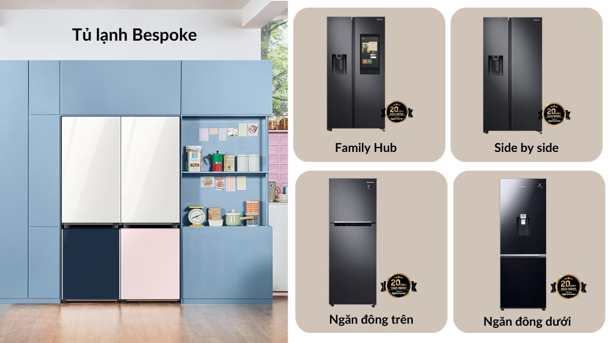 Các dòng tủ lạnh hiện có của Samsung