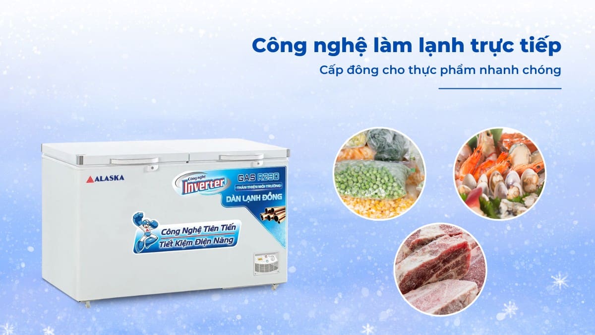 Công nghệ làm lạnh trực tiếp giúp cấp đông nhanh cho thực phẩm