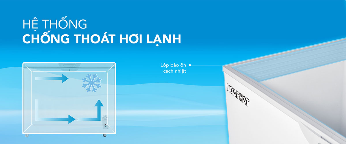 Hệ thống chống thoát hơi lạnh với lớp bảo ôn dày 62mm