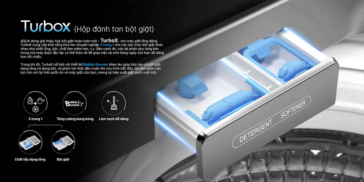 Hộp đánh tan bột giặt TurboX
