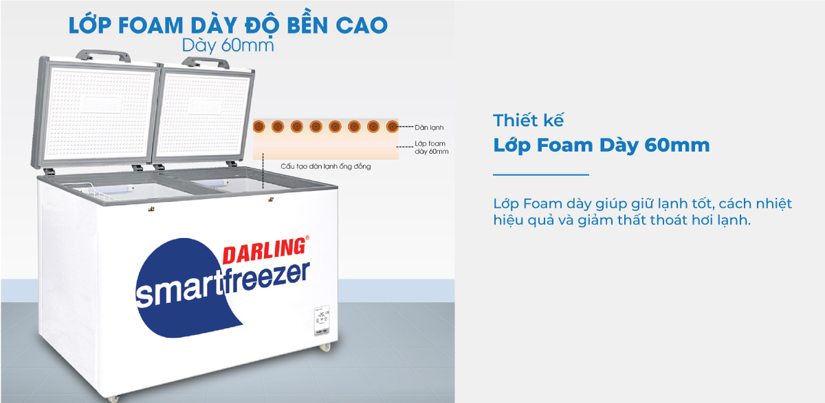 Lớp Foam dày hỗ trợ cách nhiệt tốt