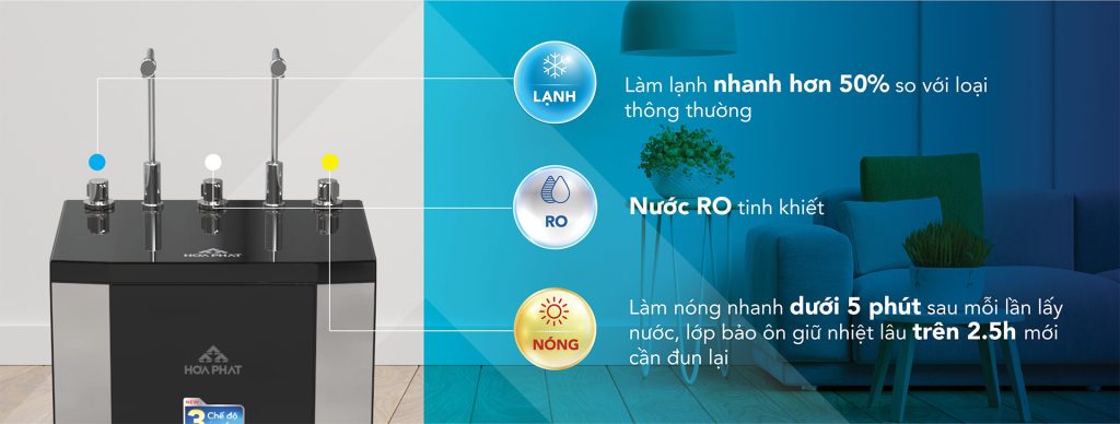 Máy lọc nước RO nóng lạnh Hòa Phát HWBR1A1021