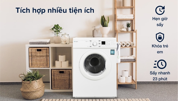 Máy sấy Casper được tích hợp nhiều tiện ích
