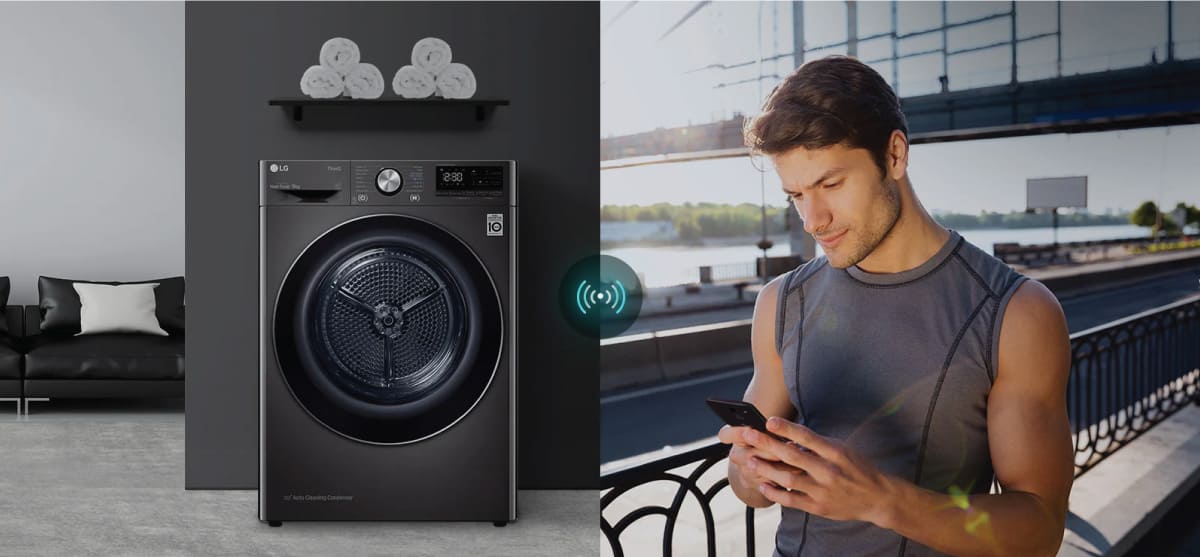 Kết nối và điều khiển máy sấy từ xa thông qua ứng dụng trên điện thoại