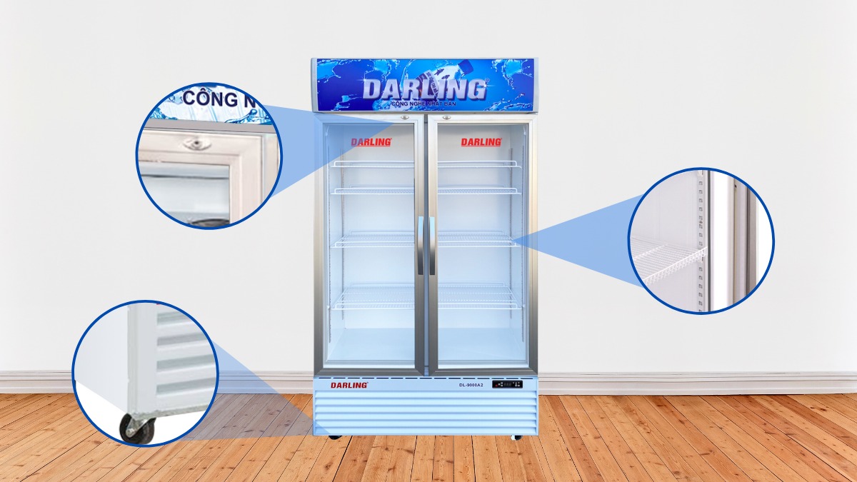 Một số tiện ích được trang bị trên tủ mát Darling