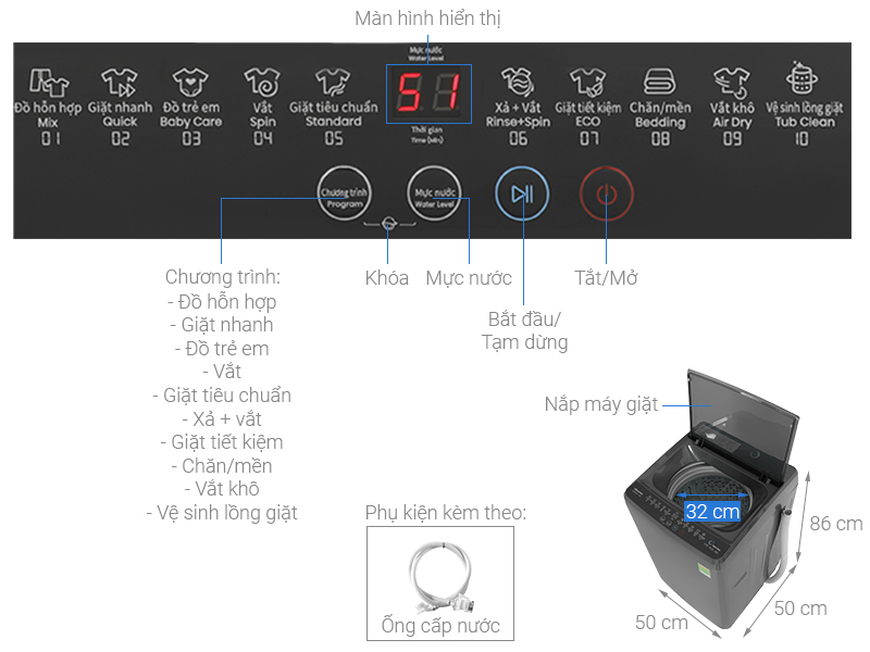 Máy giặt Hisense 8 Kg WTZQ8012UT