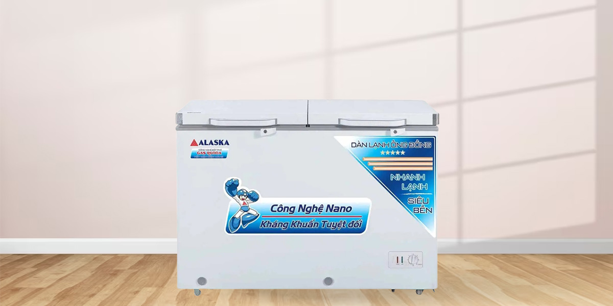 Tủ Đông Mát ALASKA 350 Lít BCD-3568C dung tích lớn, có bánh xe tiện lợi