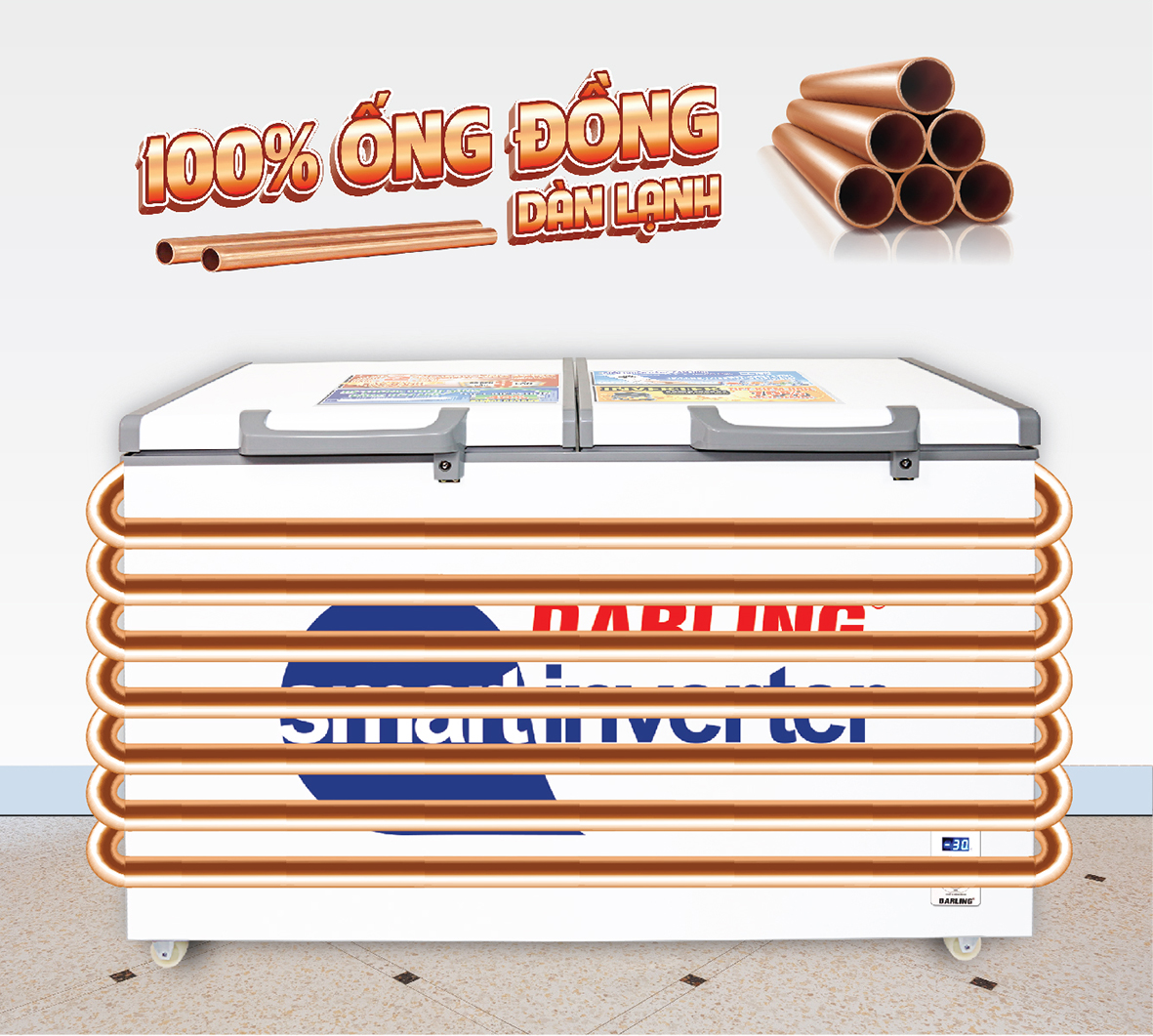 Tủ Đông Mát Darling Inverter 370 Lít DMF-3699WSI