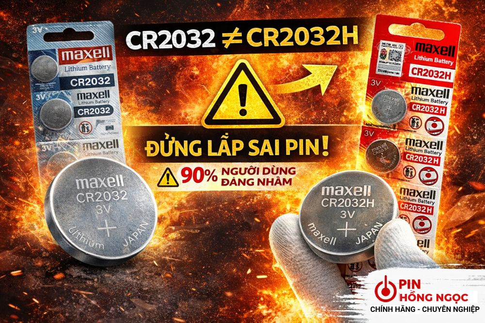 Phân biệt pin CR2032 và CR2032H Maxell 3V