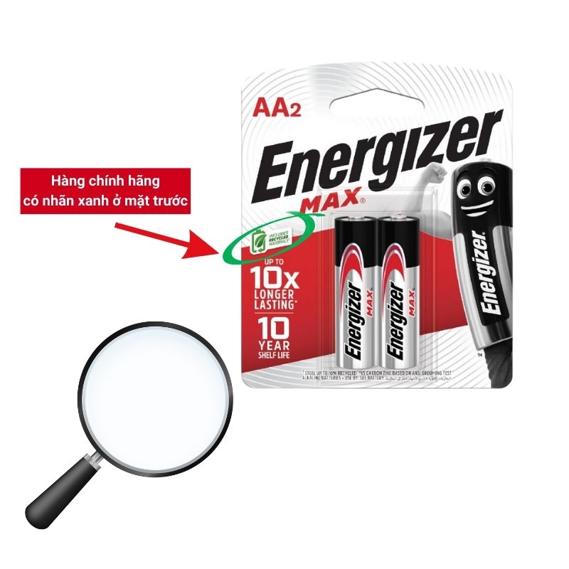 Vỉ pin Energizer Max AA E91 BP2 chính hãng