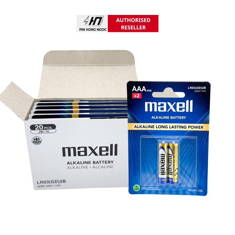 Hộp 20 viên pin Maxell Alkaline AAA 1,5V LR03-2B chính hãng