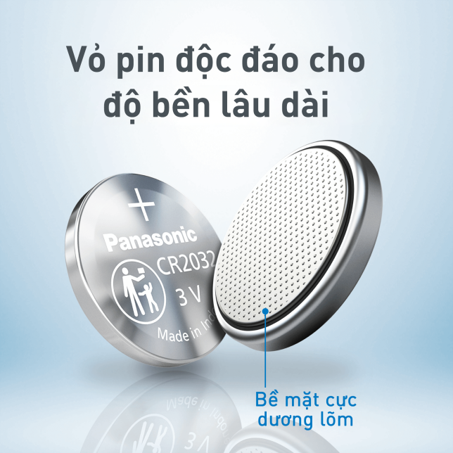 Pin Panasonic CR2032 Lithium 3V Made in Indonesia – vỉ 5 viên chính hãng