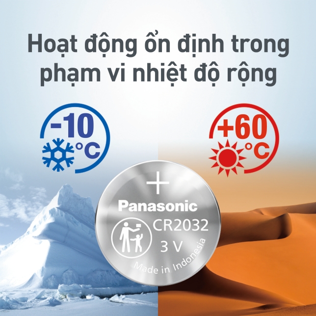 Pin Panasonic CR2032 Lithium 3V Made in Indonesia – vỉ 5 viên chính hãng-4