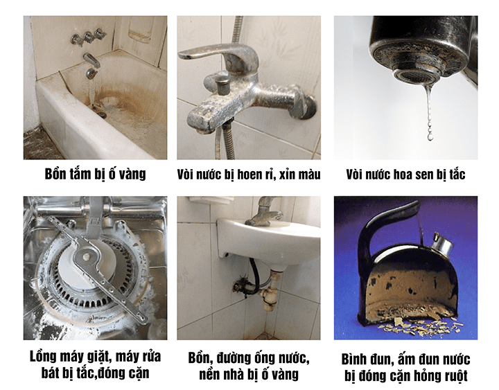 Các thiết bị khi bị nhiễm canxi