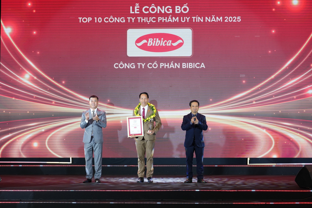 CỘT MỐC LỊCH SỬ! BIBICA LẦN THỨ 8 LIÊN TIẾP ĐẠT TOP 10 CÔNG TY THỰC PHẨM UY TÍN NĂM 2025