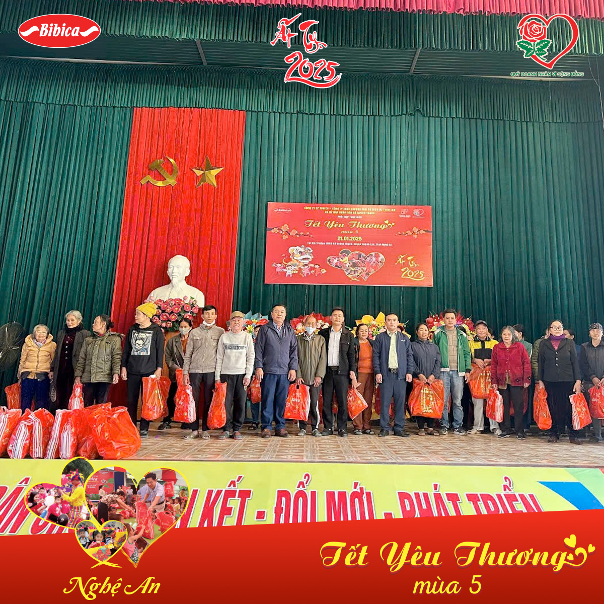 Hình ảnh đại diện Bibica trao quà và trò chuyện cùng các em nhỏ