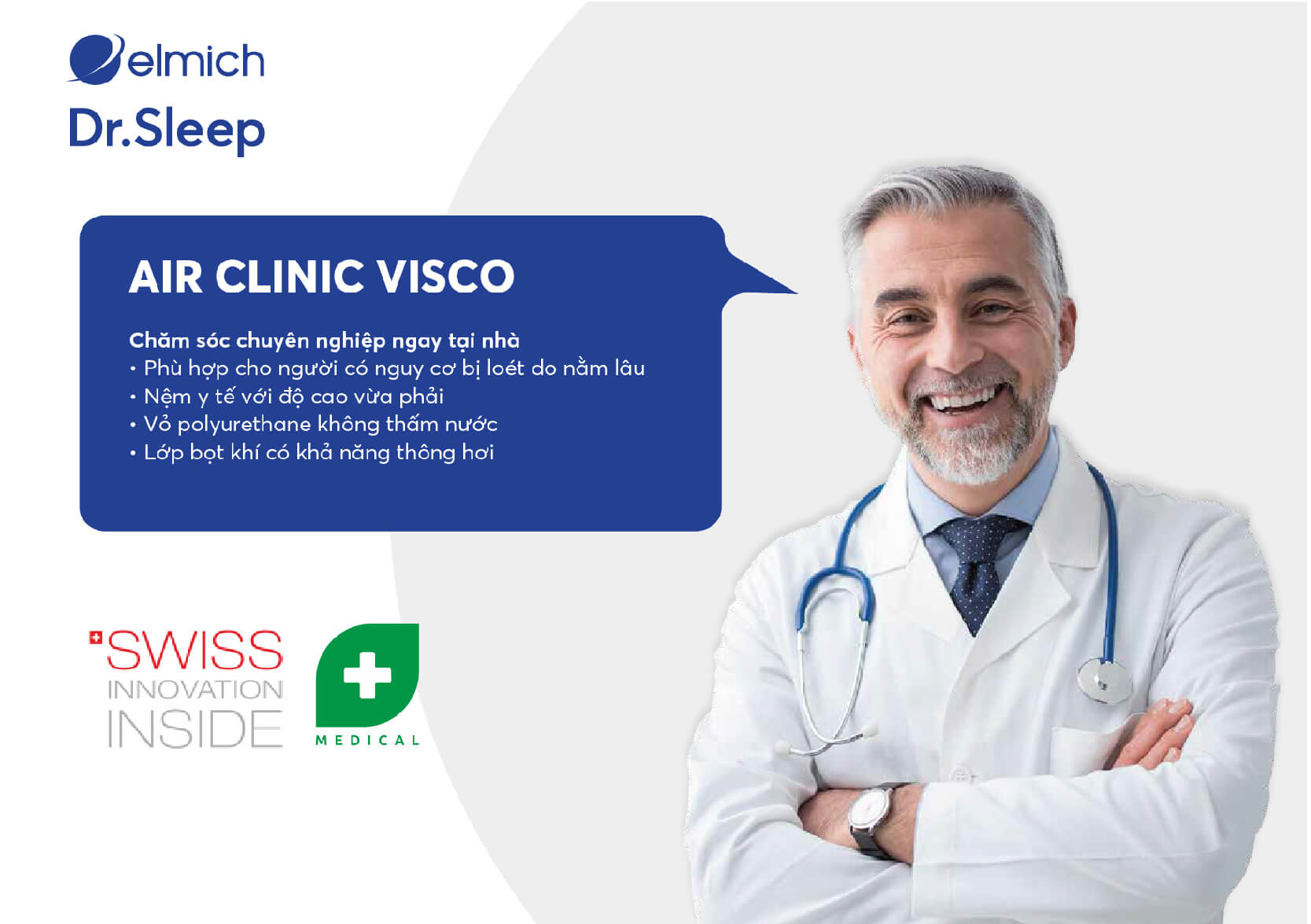 Nệm Air Clinic Visco – Nệm y tế công nghệ cao, chăm sóc giấc ngủ chuyên nghiệp ngay tại nhà