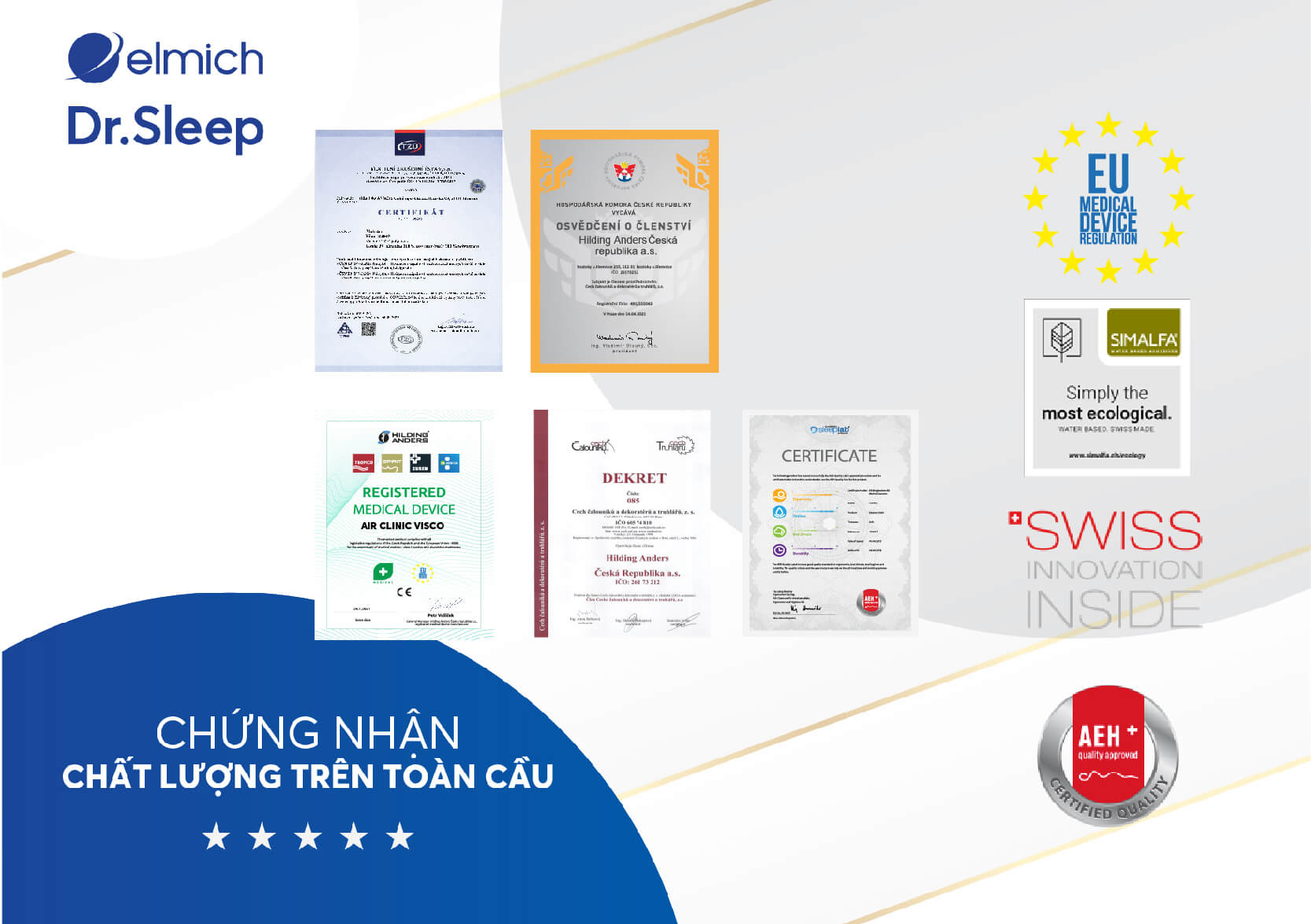 Đáp ứng các tiêu chuẩn khắt khe của Châu Âu, đảm bảo an toàn tuyệt đối cho sức khỏe người dùng