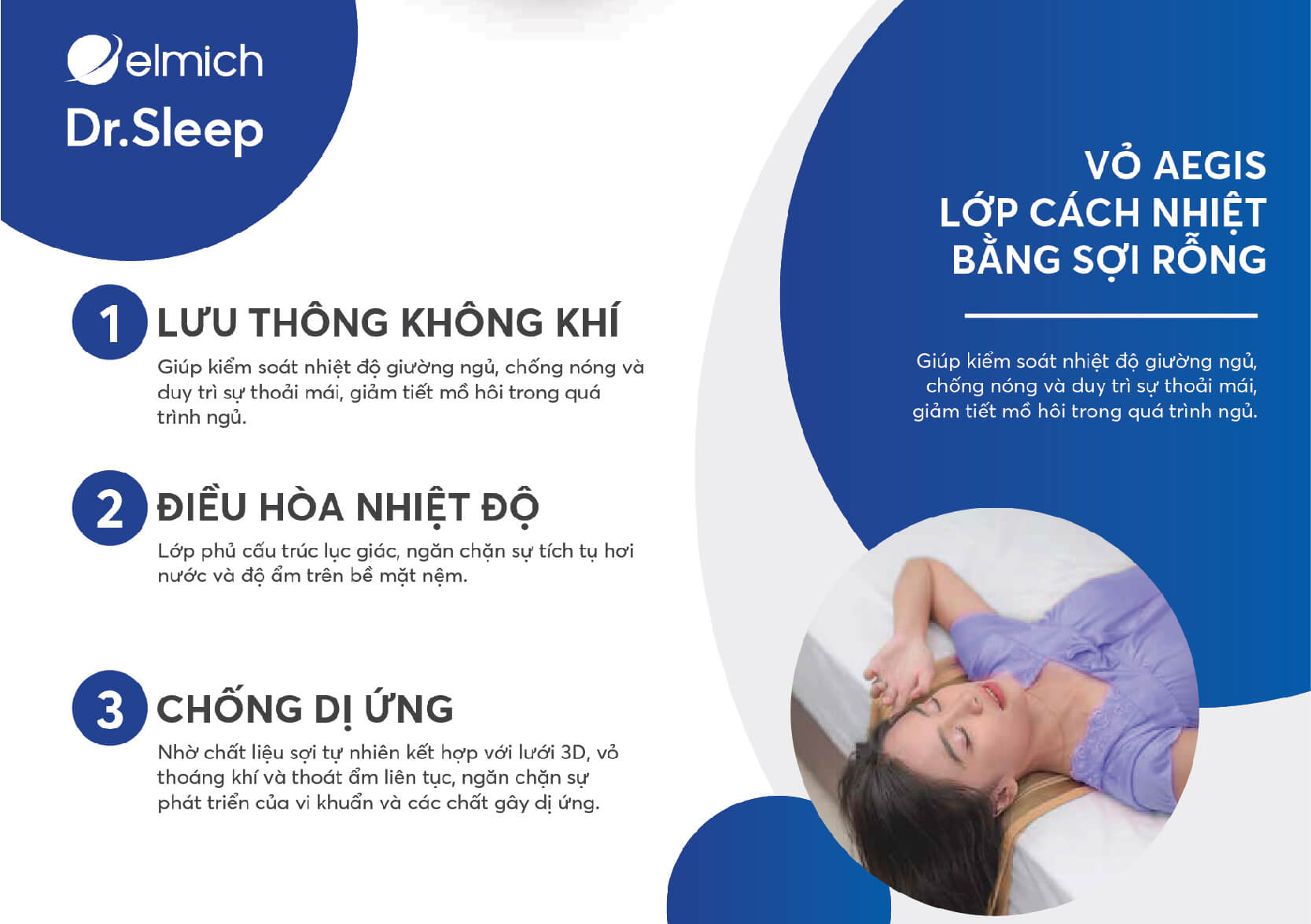 phù hợp cho người bị dị ứng hoặc hen suyễn hay những người đổ nhiều mồ hôi.