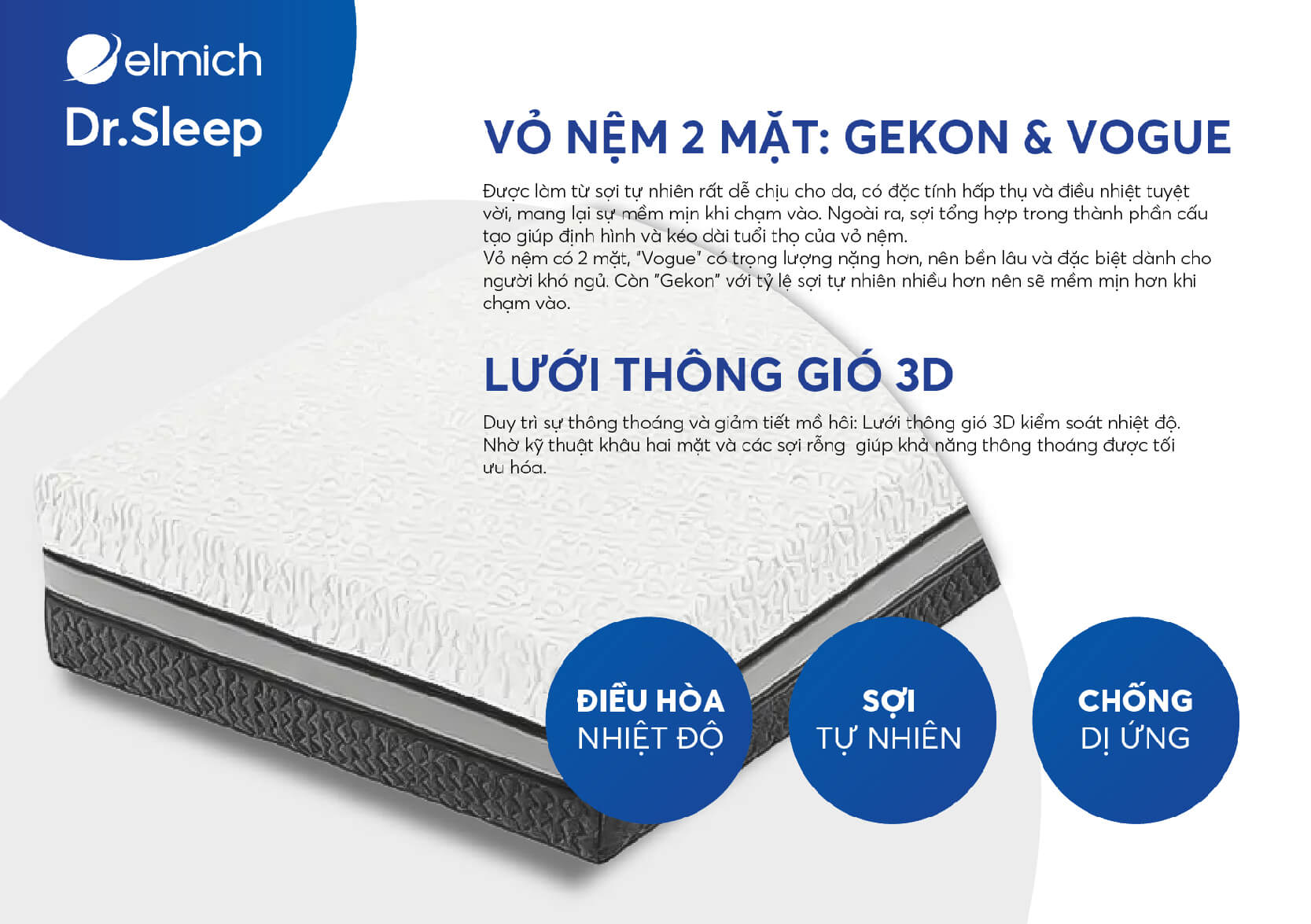 Công nghệ đỉnh cao đa tầng với lõi năm lớp, kết hợp đa chất liệu đáng kinh ngạc để giúp bạn tái tạo sức khỏe cơ thể một cách hoàn hảo