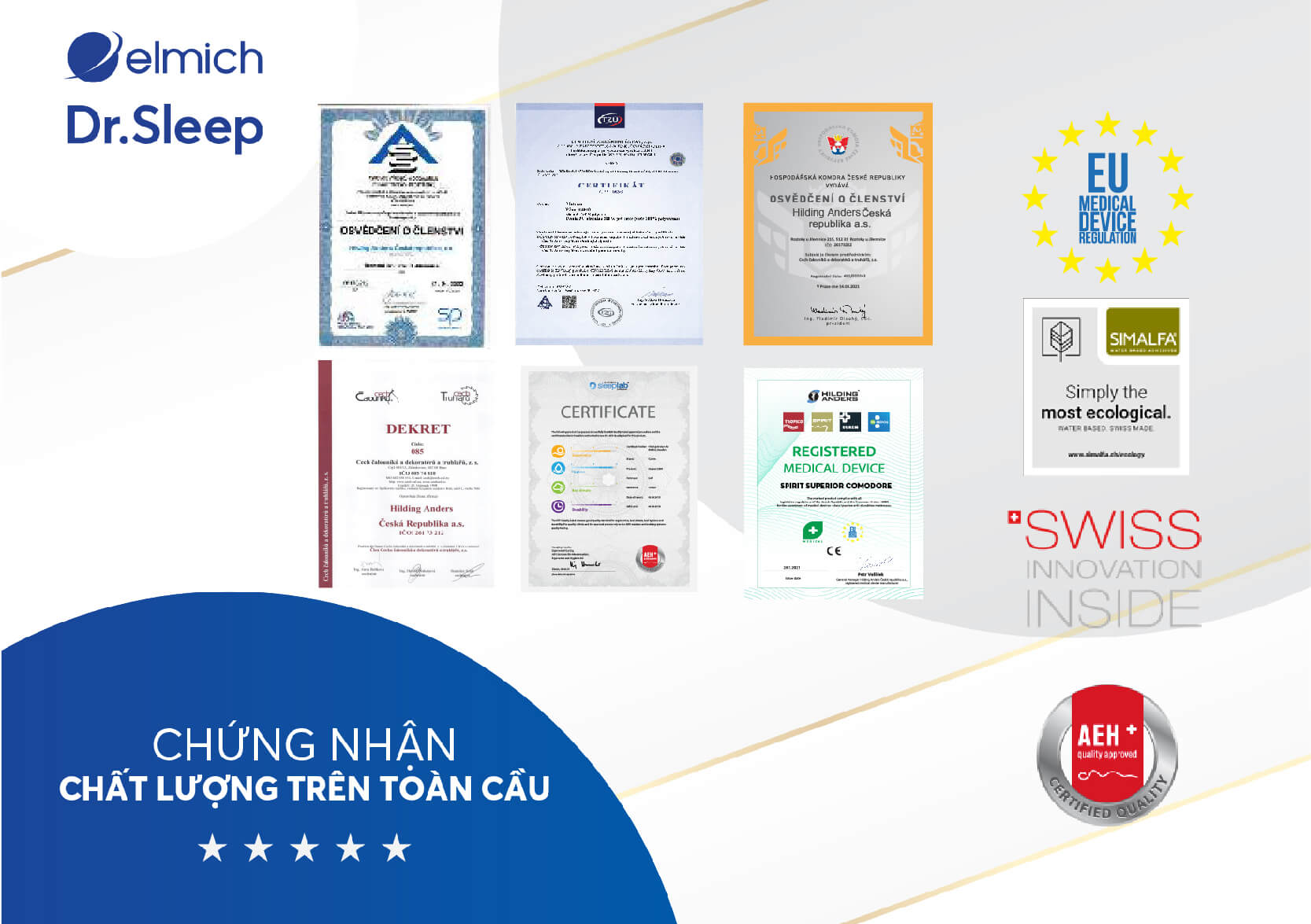 Đáp ứng các tiêu chuẩn khắt khe của Châu Âu, đảm bảo an toàn tuyệt đối cho sức khỏe người dùng