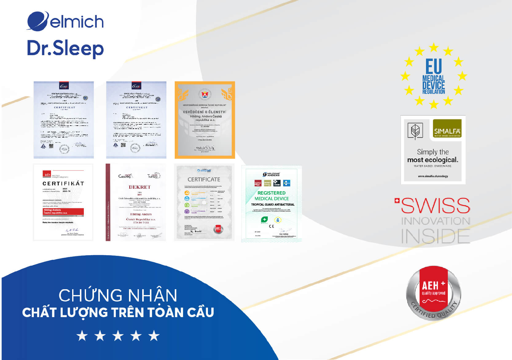 Đáp ứng các tiêu chuẩn khắt khe của Châu Âu, đảm bảo an toàn tuyệt đối cho sức khỏe người dùng