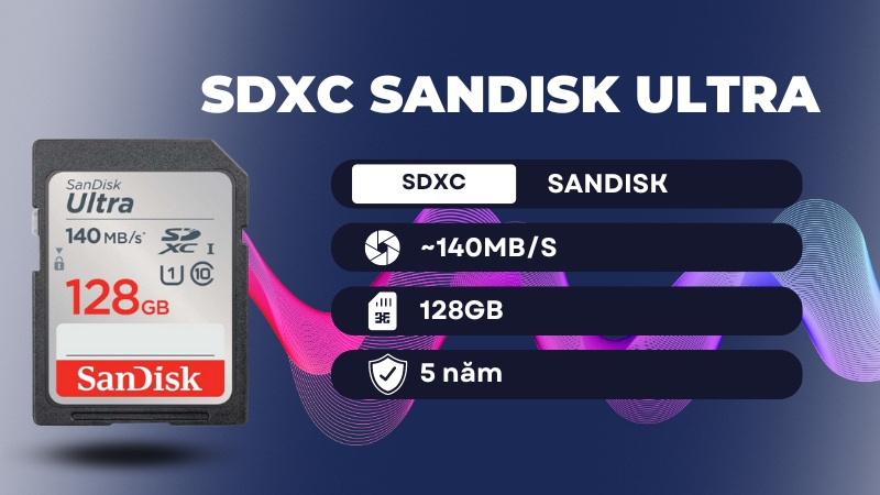 Thẻ nhớ SDXC Sandisk Ultra 128GB UHS-I 140MB/s SDSDUNB-128G-GN6IN