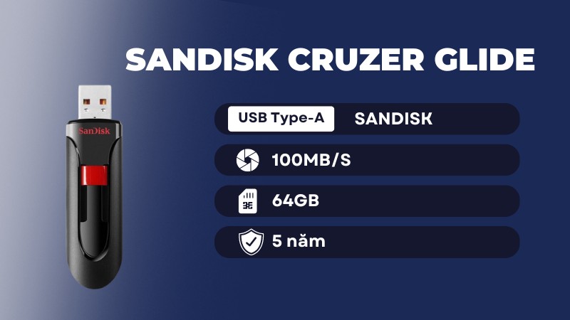 USB 3.0 SanDisk Cruzer Glide CZ600 64GB 100MB/s SDCZ600-064G-G35