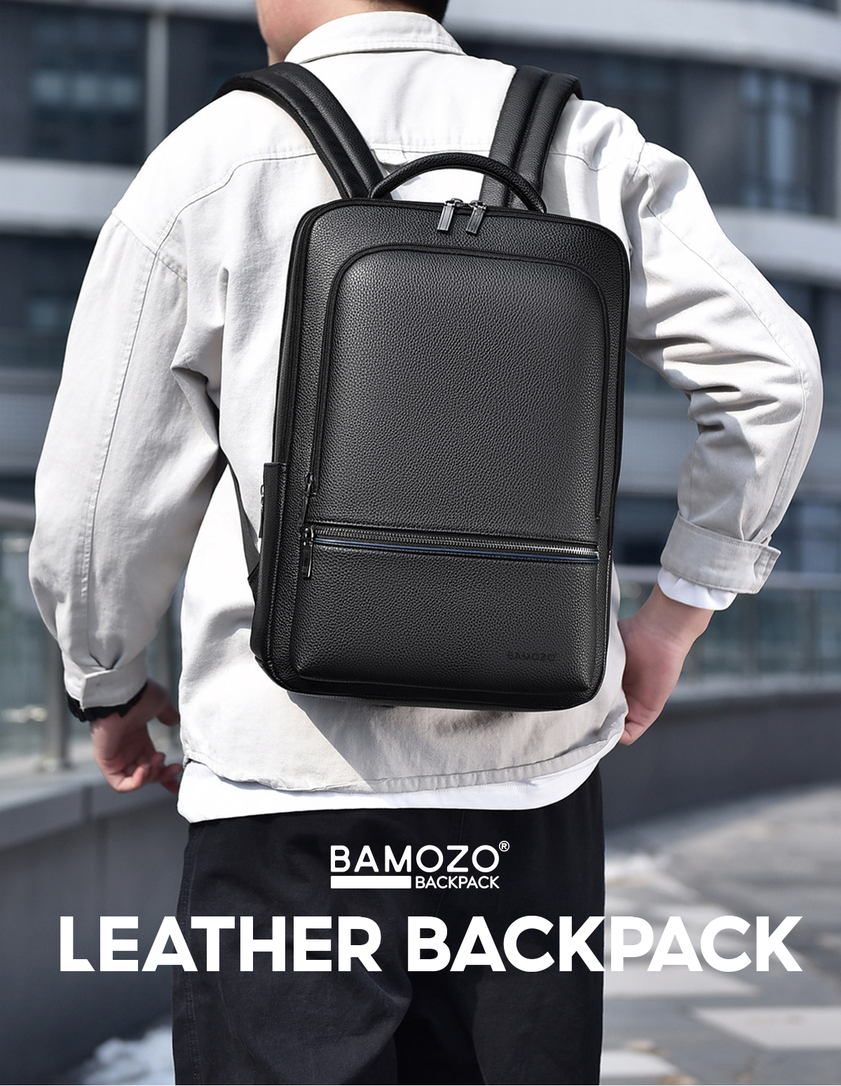 Balo da nam Bamozo BL07 chống nước chống xước