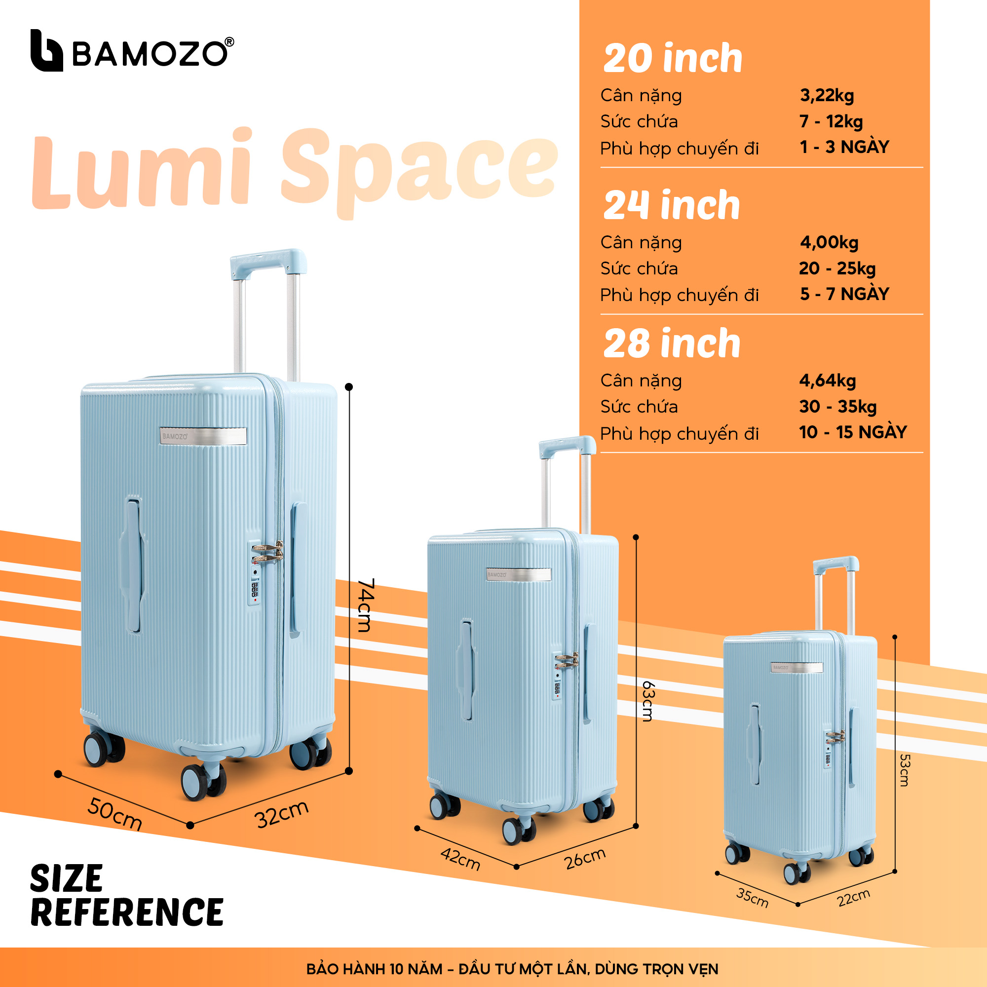 Thông tin chi tiết vali thời trang Lumi Space