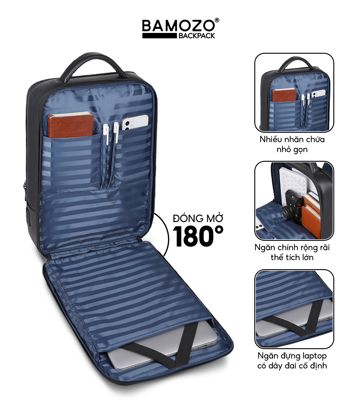 Balo da nam Bamozo BL07 chống nước chống xước