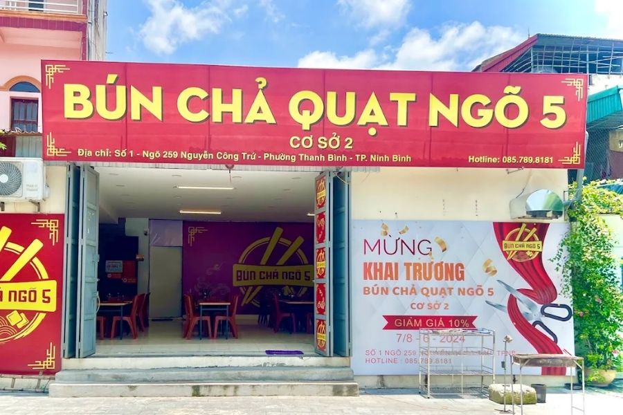 Quán bún chả quạt Ninh Bình