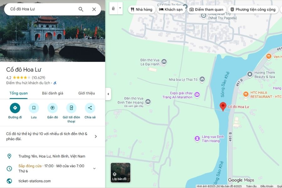 Ví trí của di tích Cố đô Hoa Lư