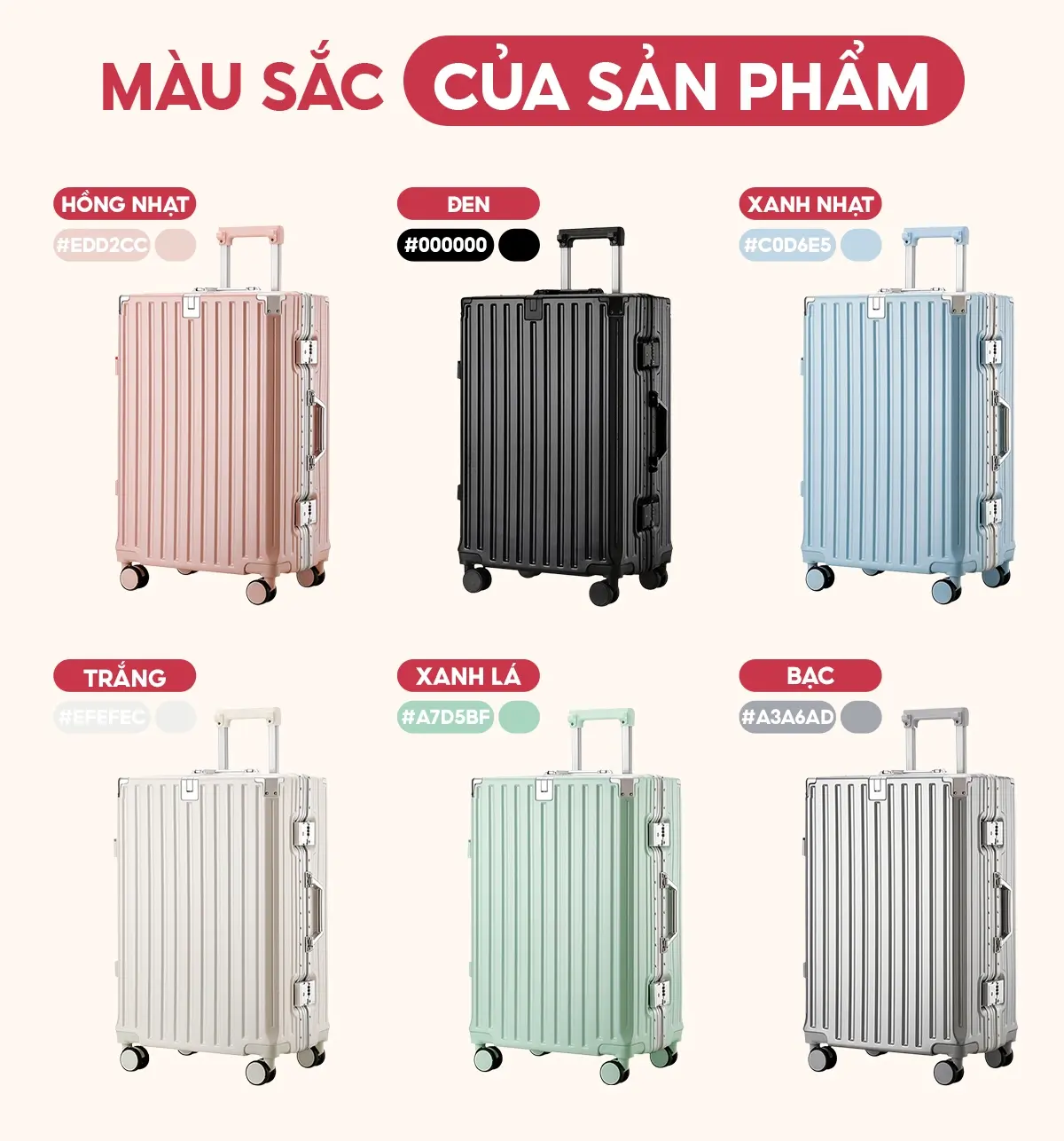 Vali Bamozo Khung Nhôm 9066A