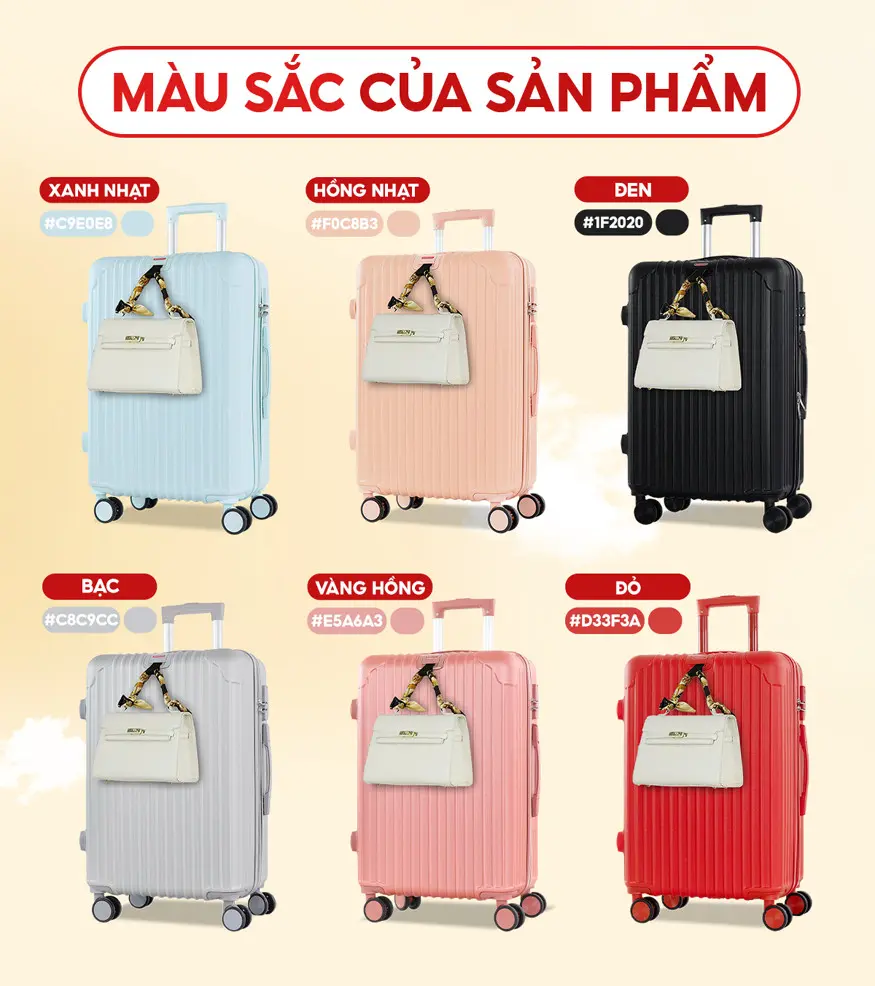 Vali Kéo Du Lịch Bamozo 8801C Size 20/24