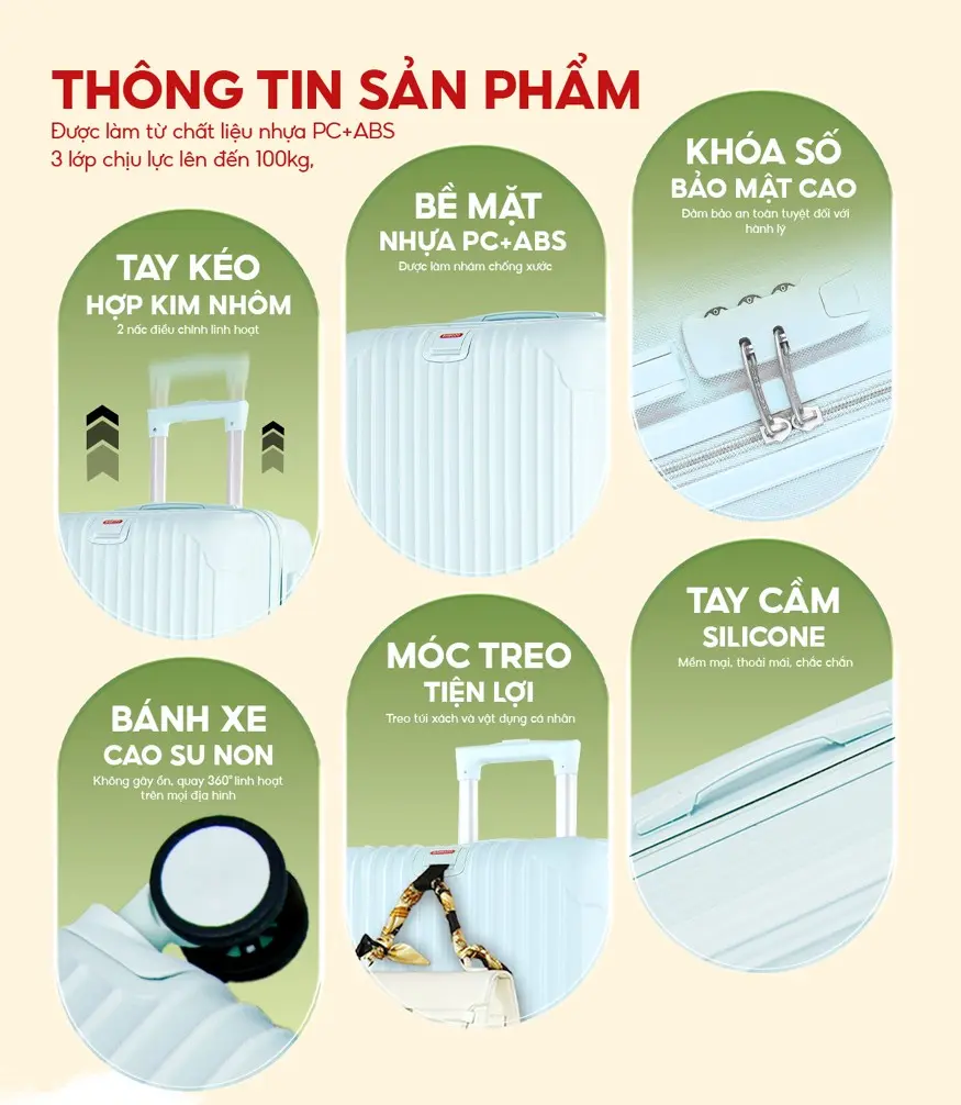 Vali Kéo Du Lịch Bamozo 8801C Size 20/24