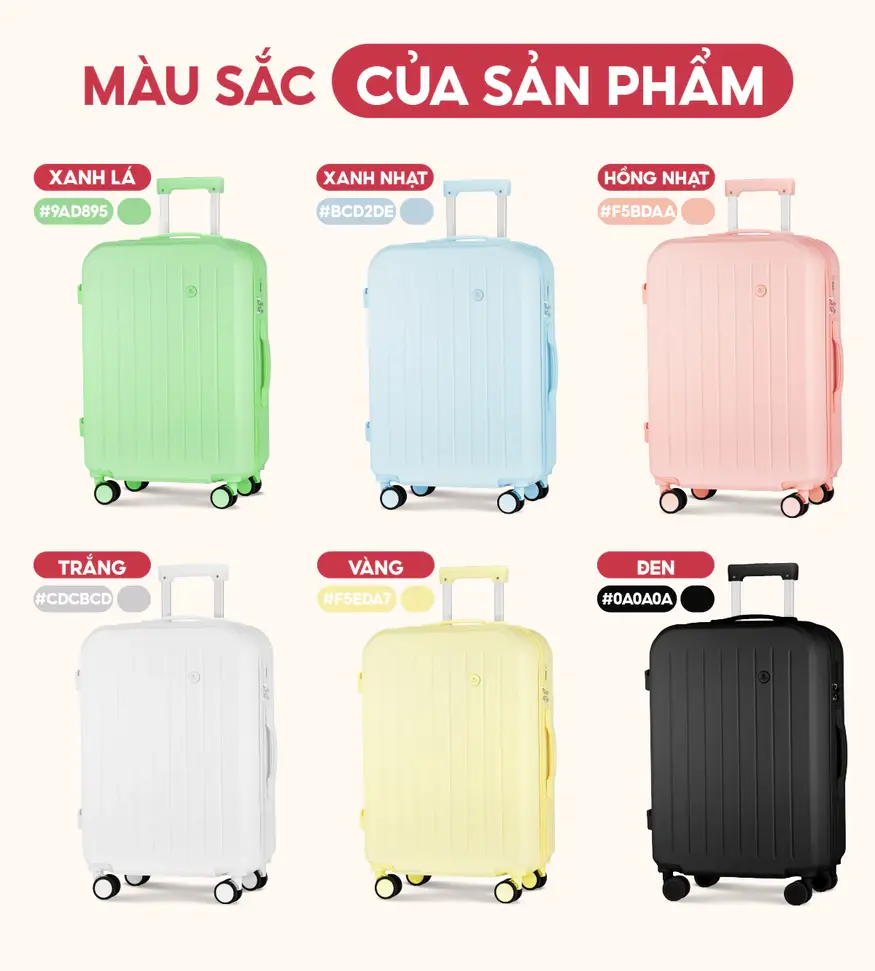 Vali Du Lịch Bamozo 8812 Cao Cấp Size 20/24