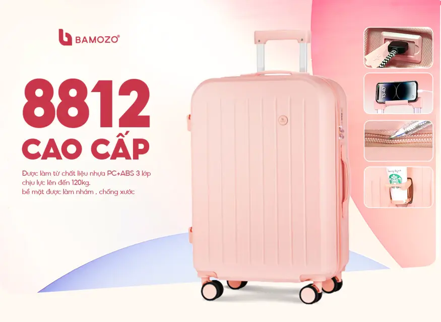 Vali Du Lịch Bamozo 8812 Cao Cấp Size 20/24