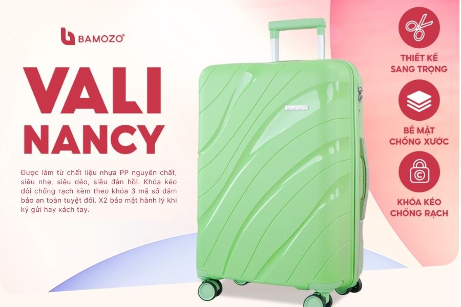 Vali nhựa PP nguyên chất siêu nhẹ, siêu bền