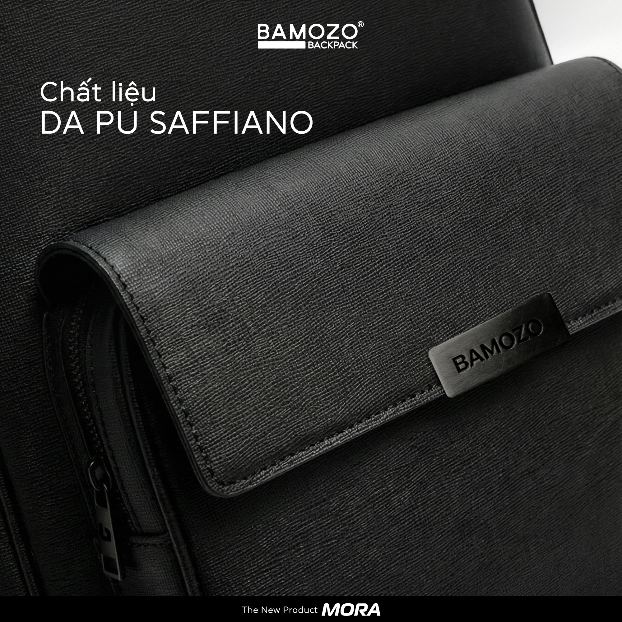 Balo Mora chất liệu da PU Saffiano chống xước